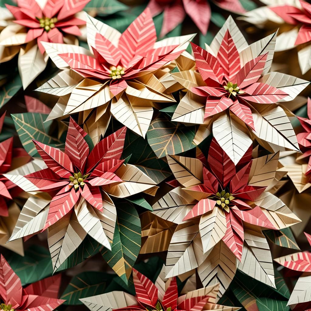 Poinsettia Origami Flowers    