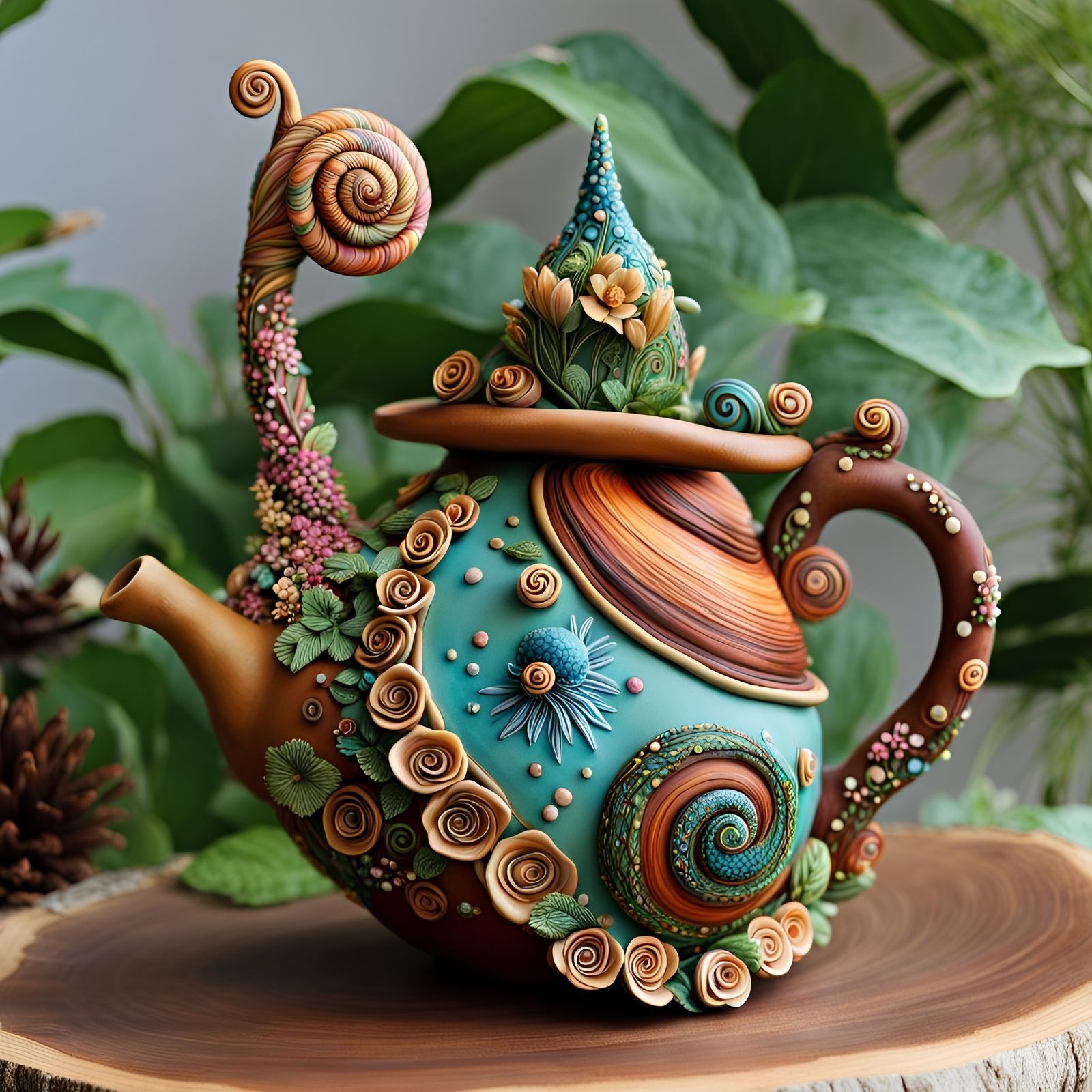 Clay teapot