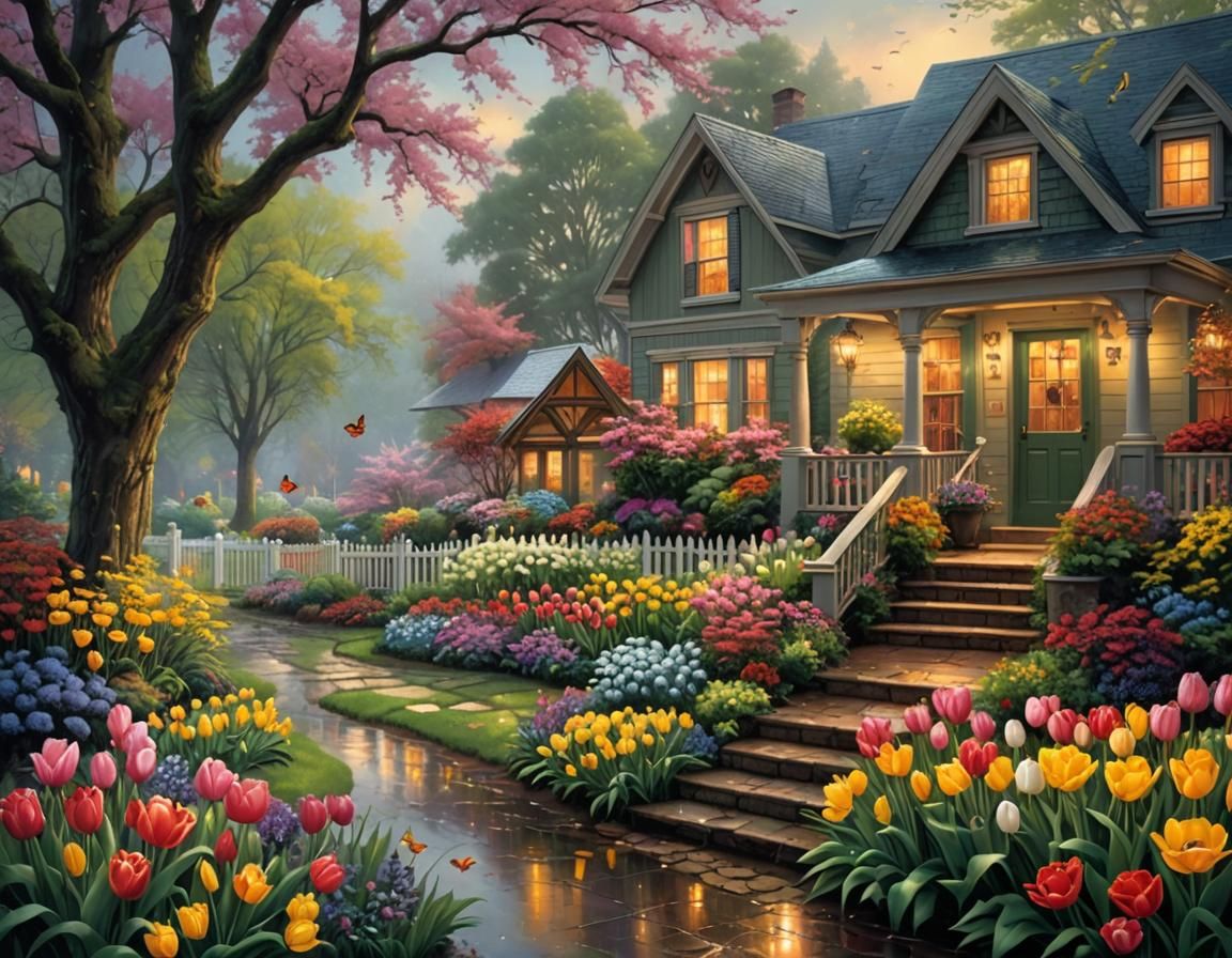 DDD's Random number 1 to 25 - A spring day Challenge - beautiful: spring rain showers: colorful: tulips: ...  by @LTSings