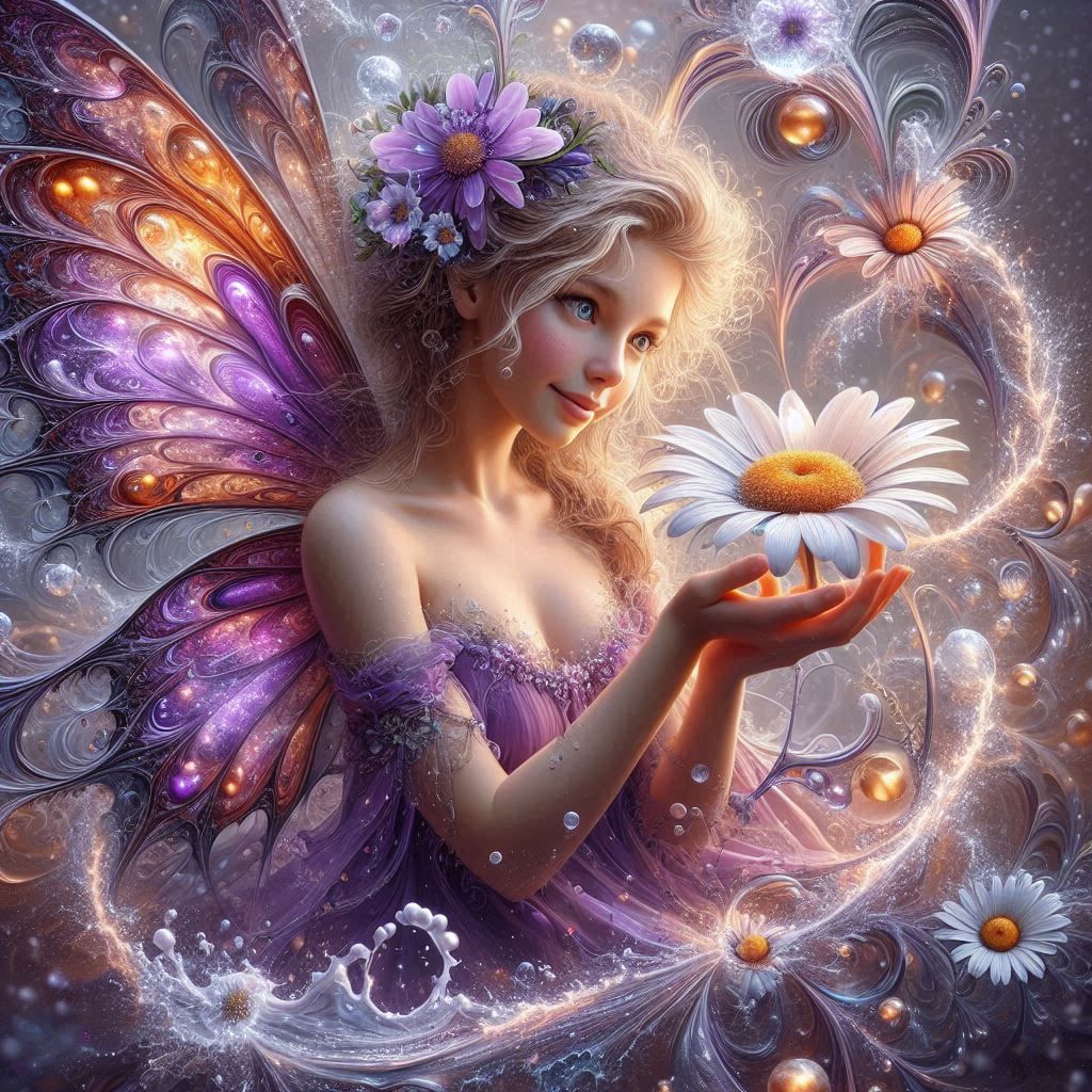The Lilac butterfly fairy & the daisies