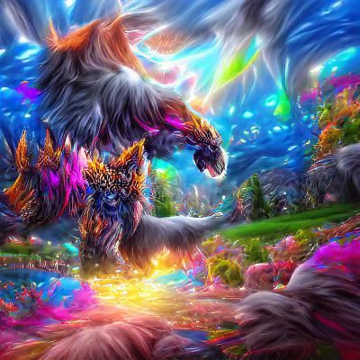 Cinematic view of an unlimited magical apex beast beautiful ...