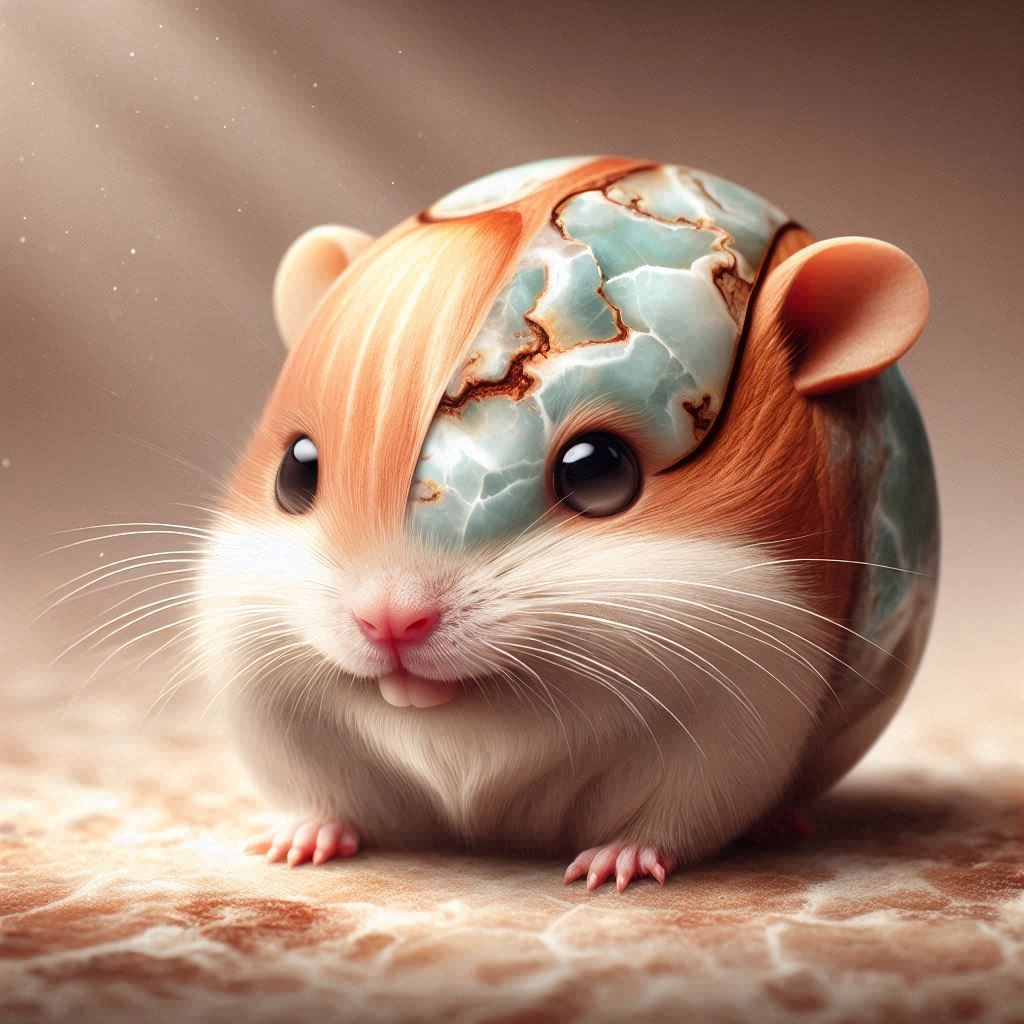 Hybrid of hamster, hazelnut and howlite