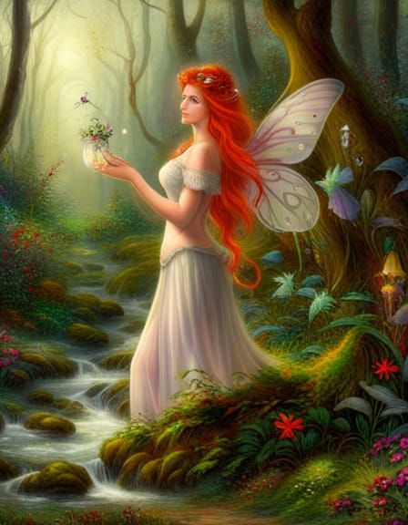 Red hair Fairy - AI Generated Artwork - NightCafe Creator