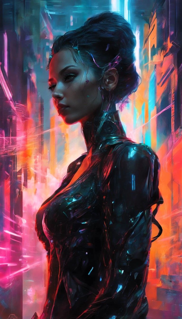 (Cyberpunk Game art style) Woman 4
