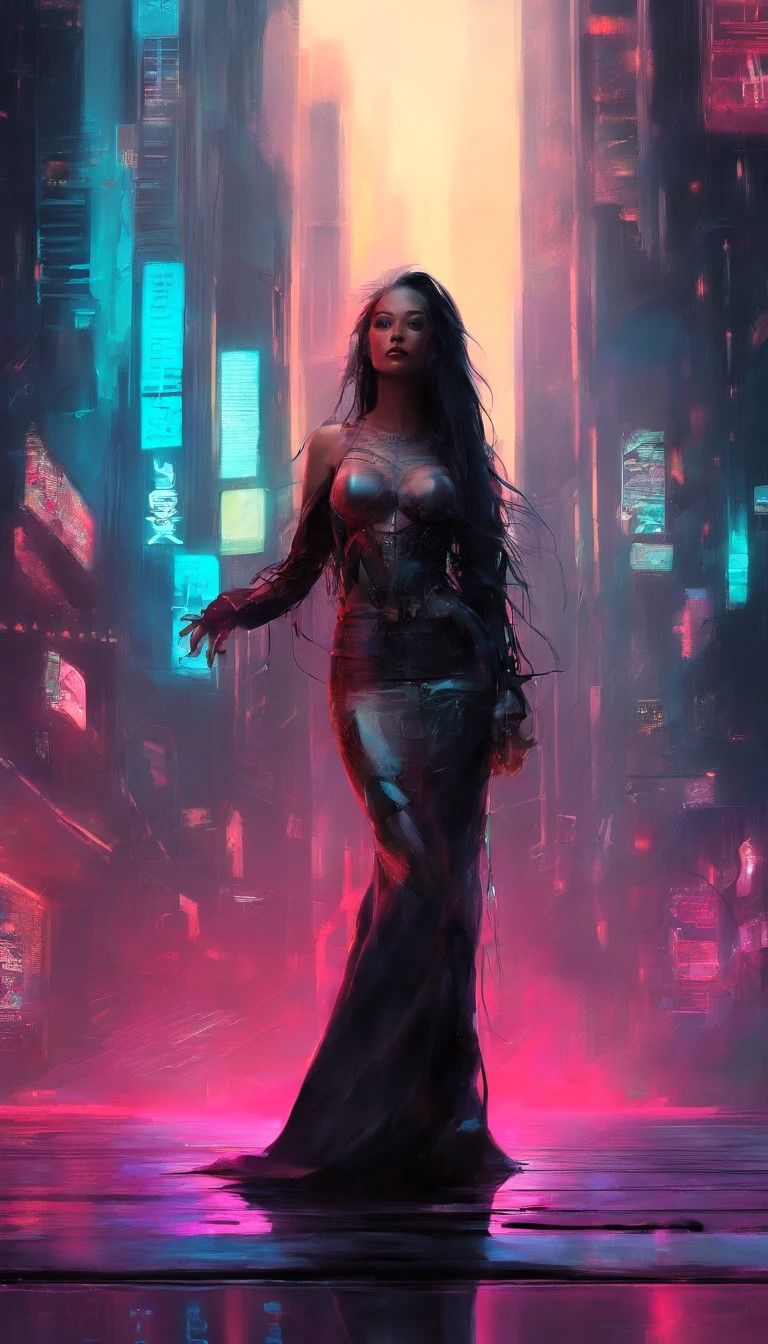 (Cyberpunk Game art style) Woman 1