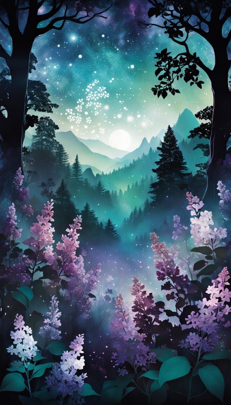 Lilacs and moonlight