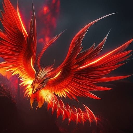 Red phoenix - AI Generated Artwork - NightCafe Creator