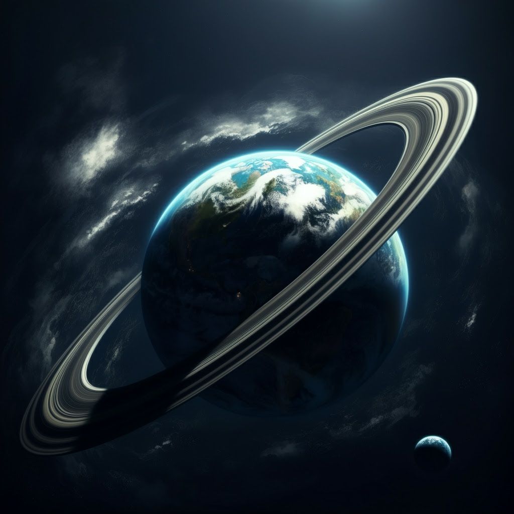 A ringworld completely surrounds the earth & contains mountains, rivers, and seas on its surface.