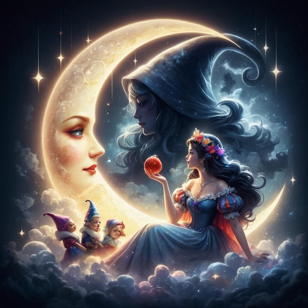 Snow white on the moon