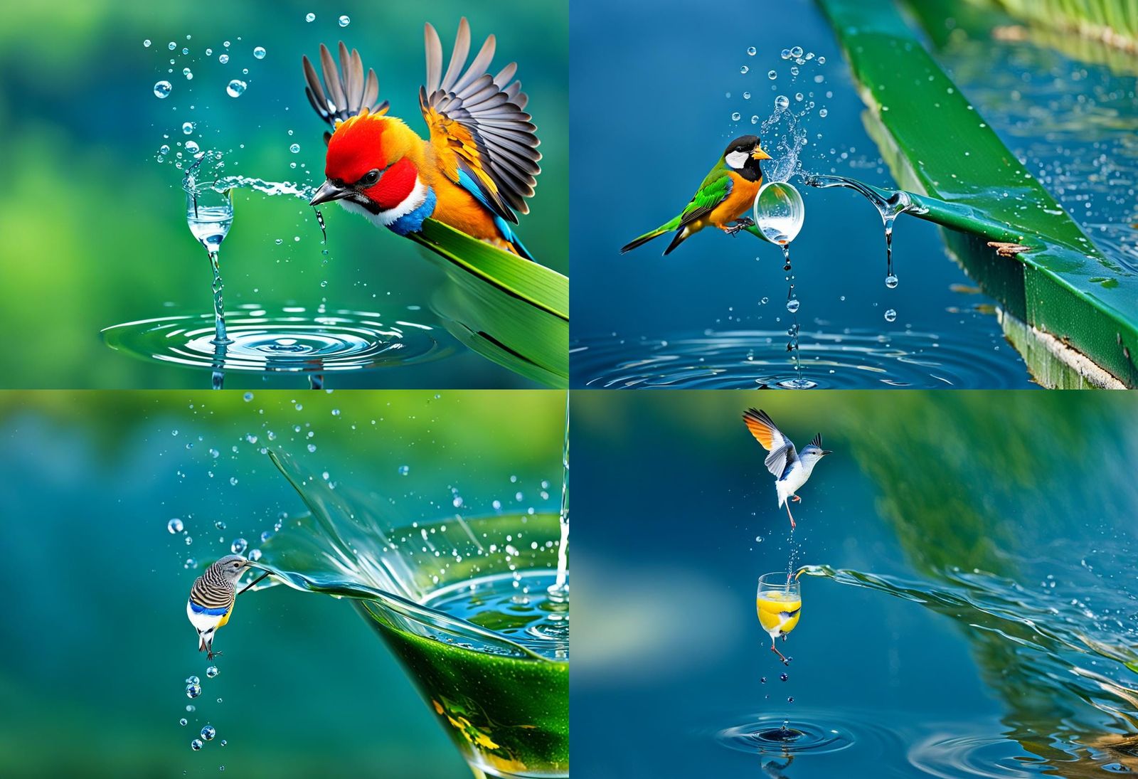 Bird drink watter