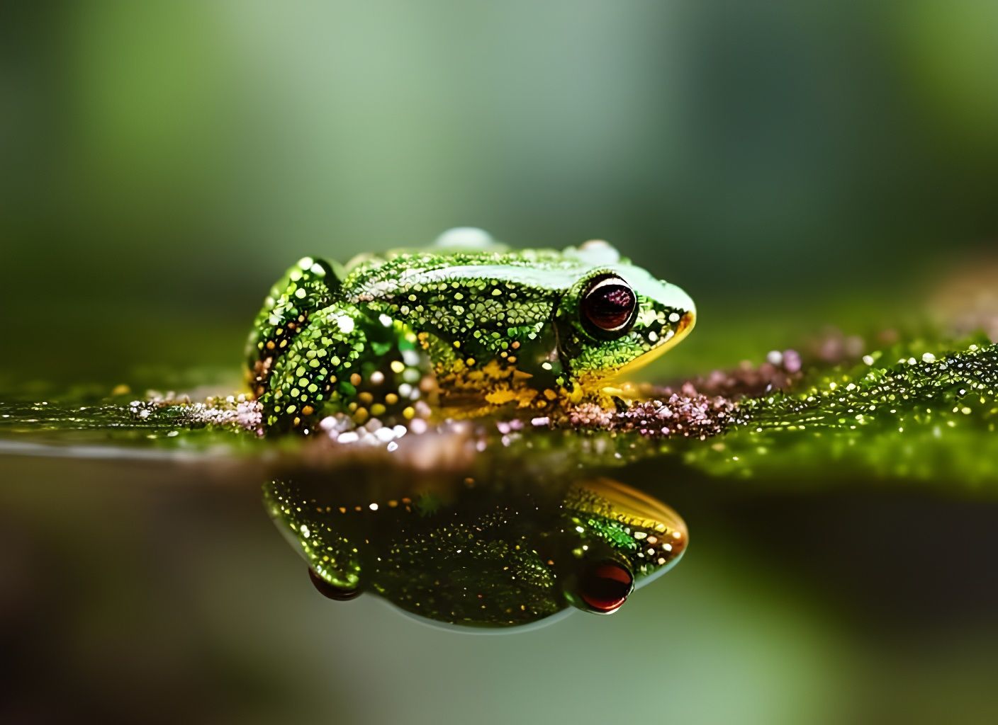 frog reflection - AI Generated Artwork - NightCafe Creator