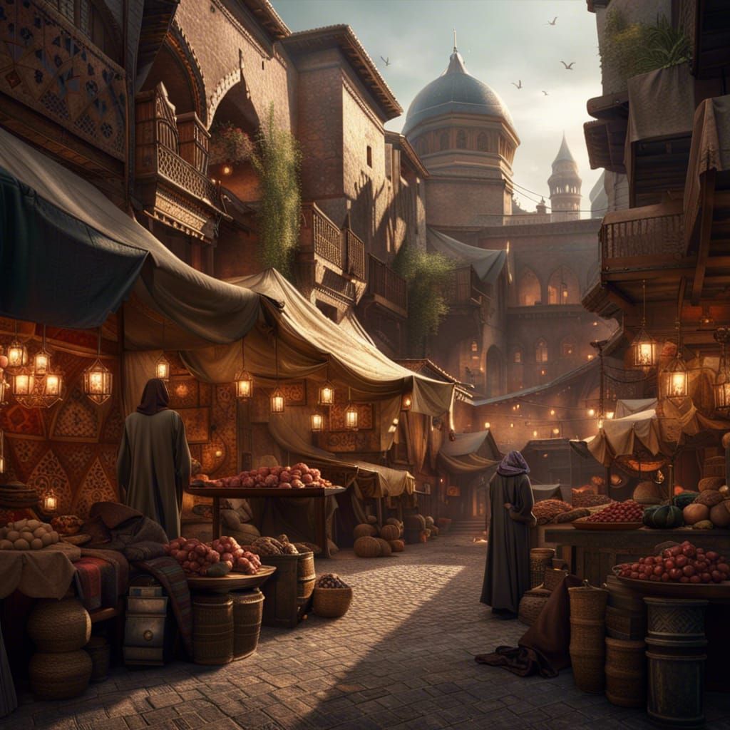 Medieval Arabian market false