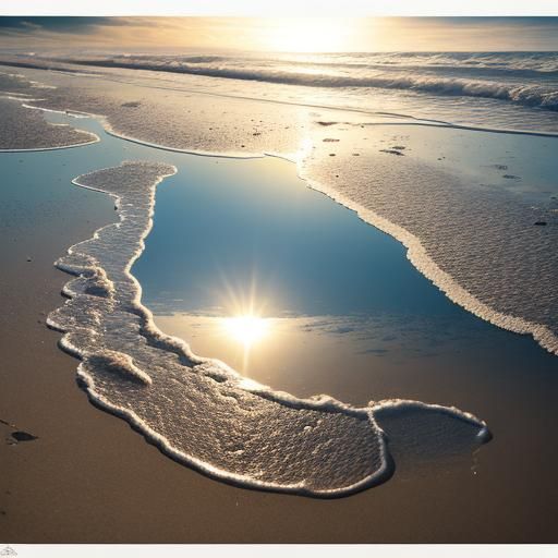 in beach sun reflection
