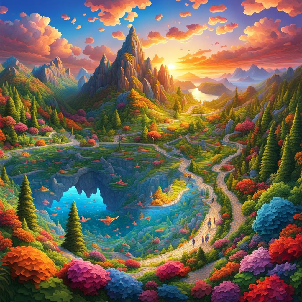 Lush landscape - AI Generated Artwork - NightCafe Creator