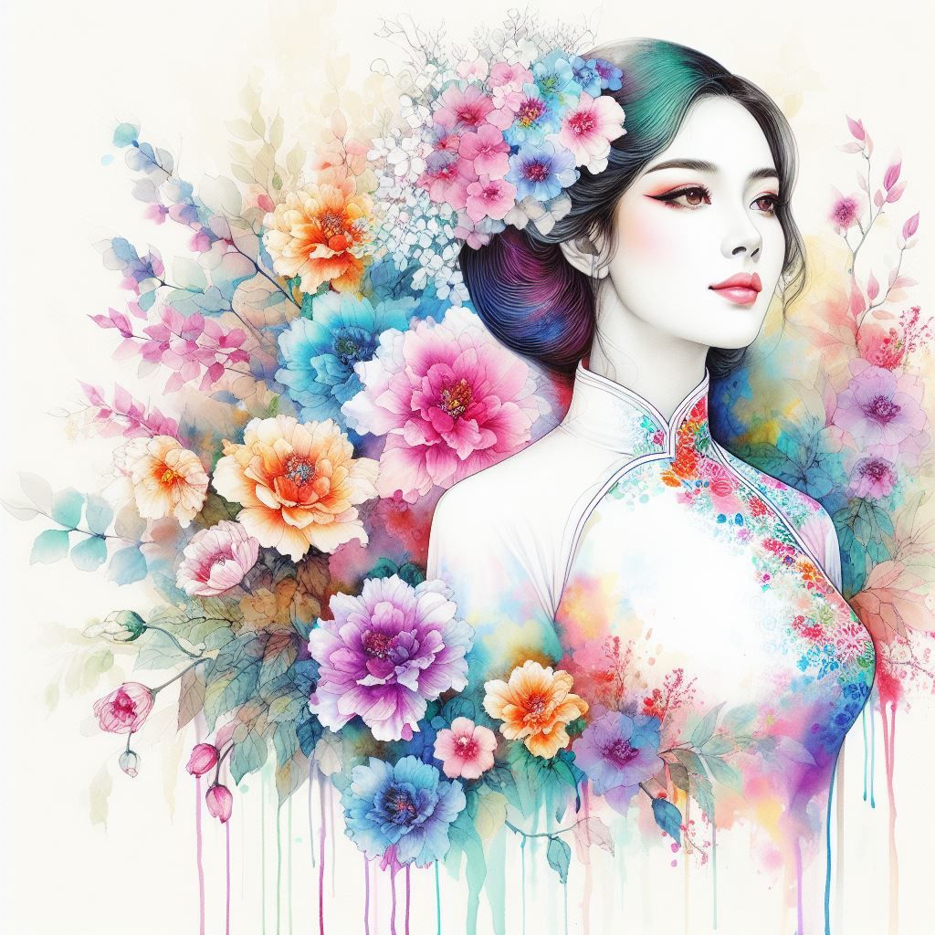 Lady in Vietnamese ao dai