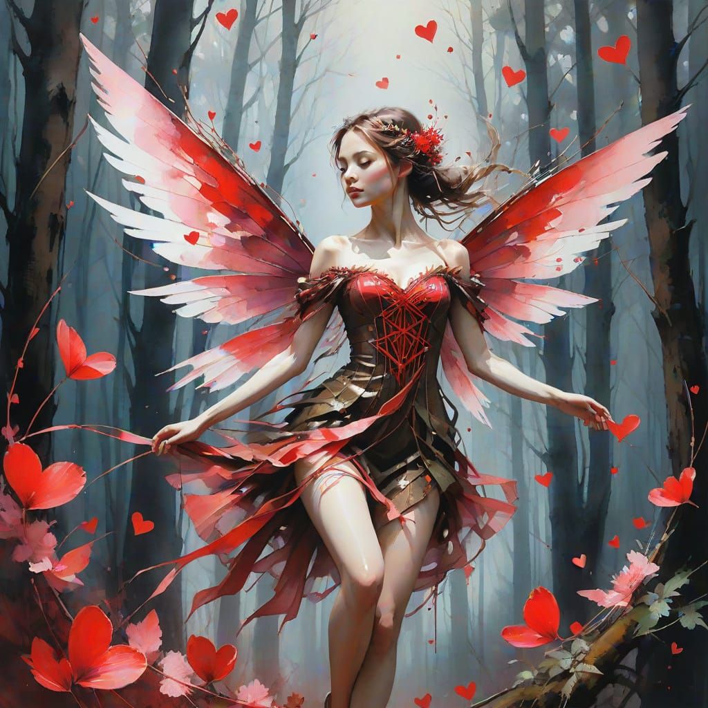 Feminine Fairy in Vibrant Watercolor