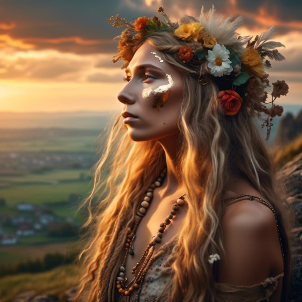 Overlooking her land, her home