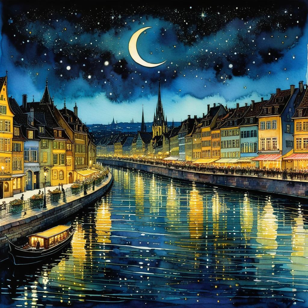 Strasbourg, on the Rhine River.  by @Krizza