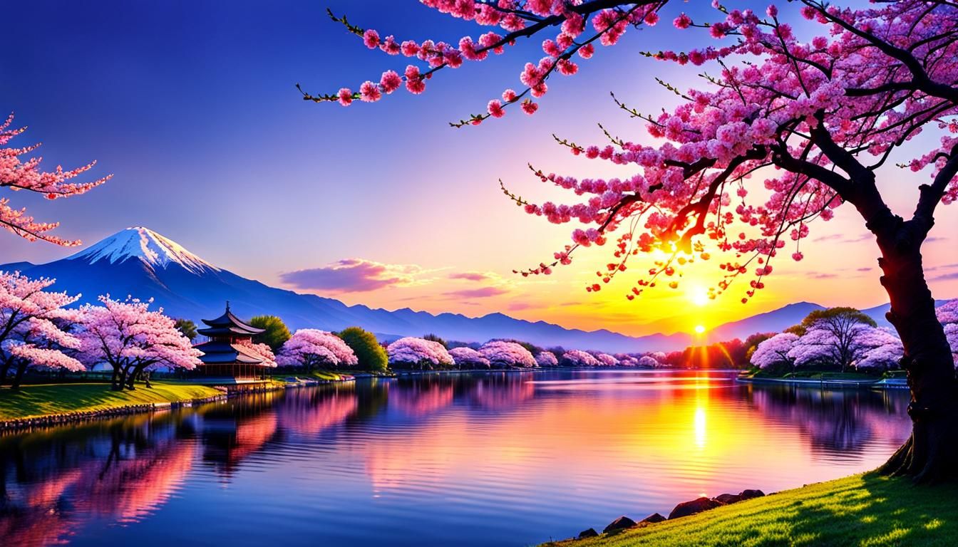 The Sunsets, but the Cherry Blossoms Remain Radiant  by @The Closer