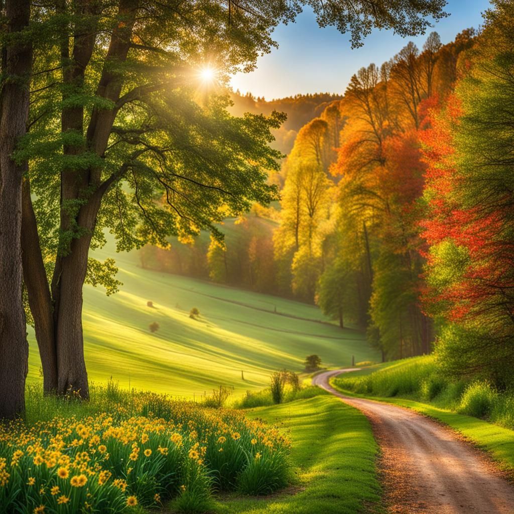 Gorgeous Morning of American countryside