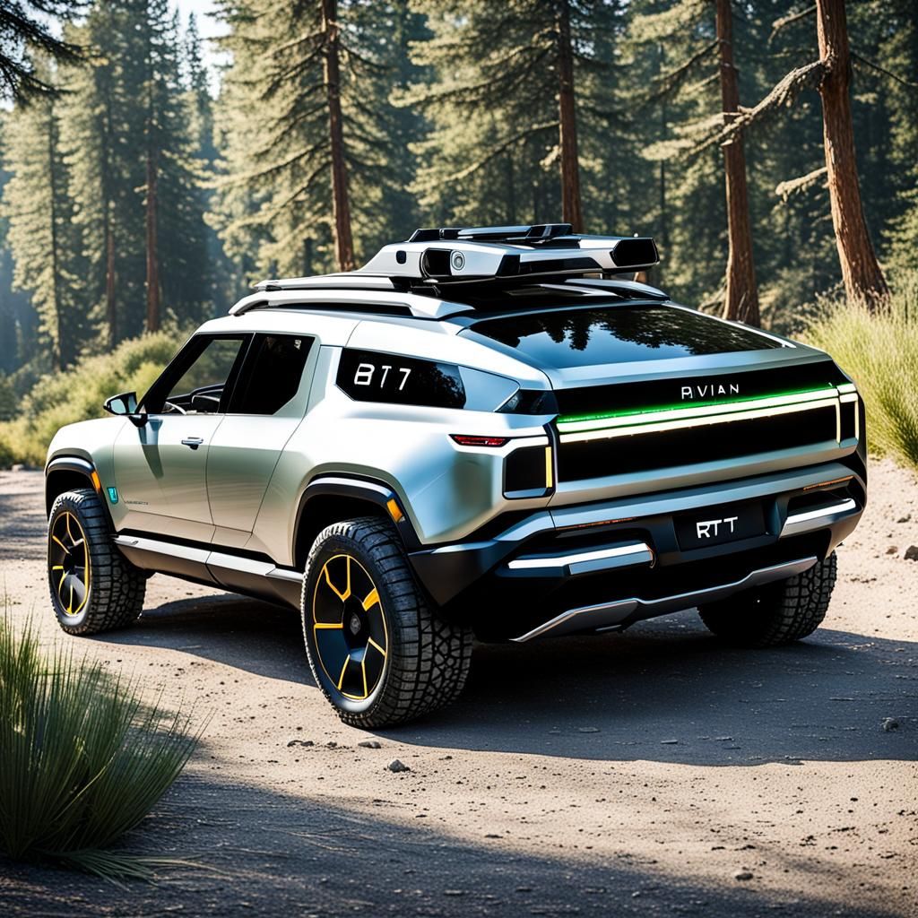 Rivian R1T built in by Delorean Motor Company
