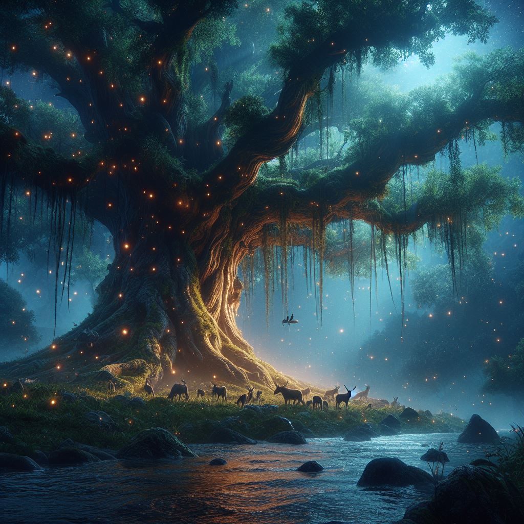 Powerful and gently ancient tree