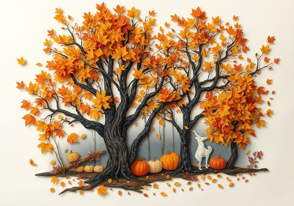 Fall collage art :  🍁🍂🍃🎃