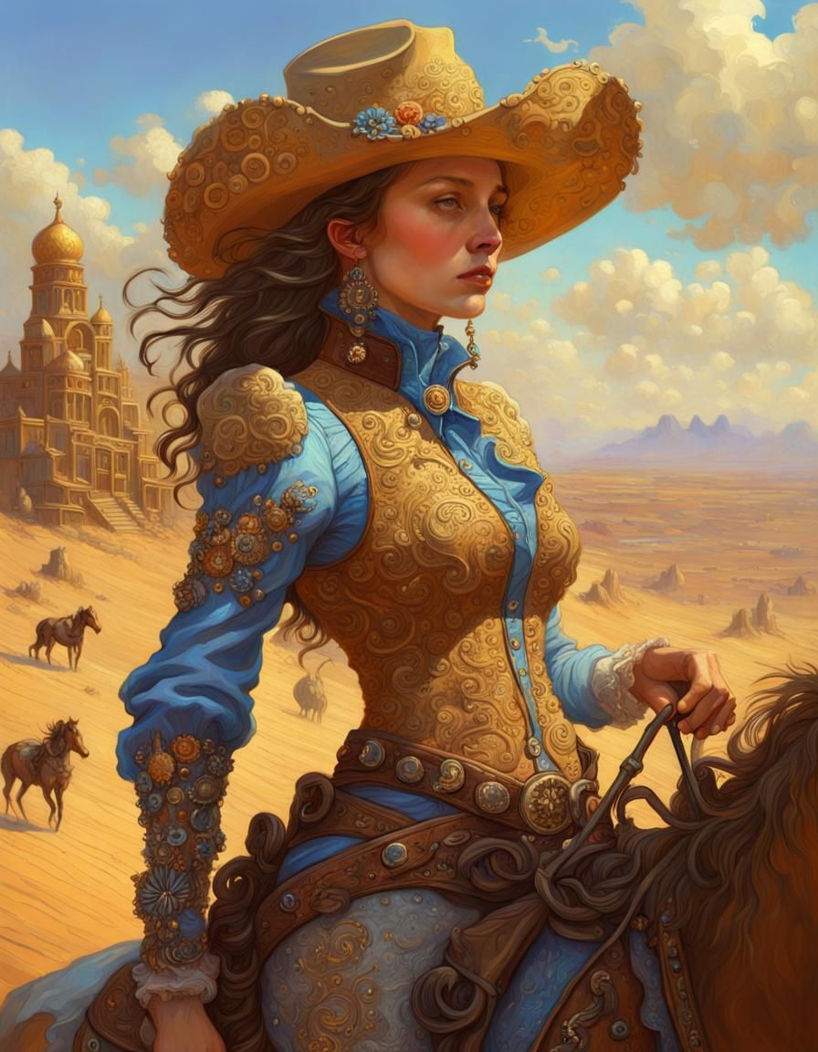 rococo cowgirl - AI Generated Artwork - NightCafe Creator