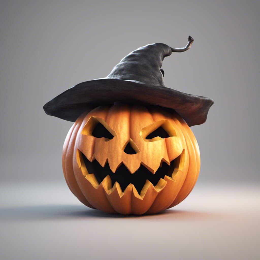 scary halloween pumpkin with a white background