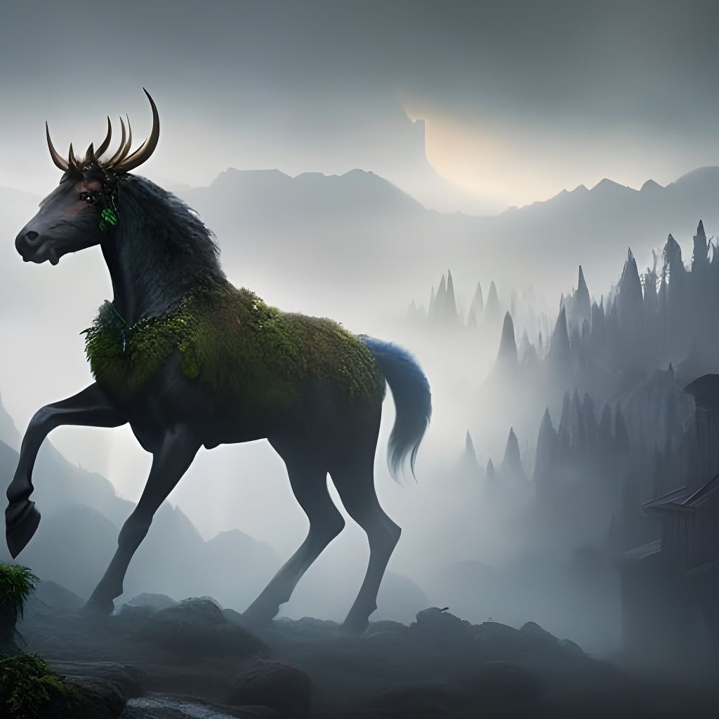 Everyday fantasy creatures life, foggy - AI Generated Artwork ...