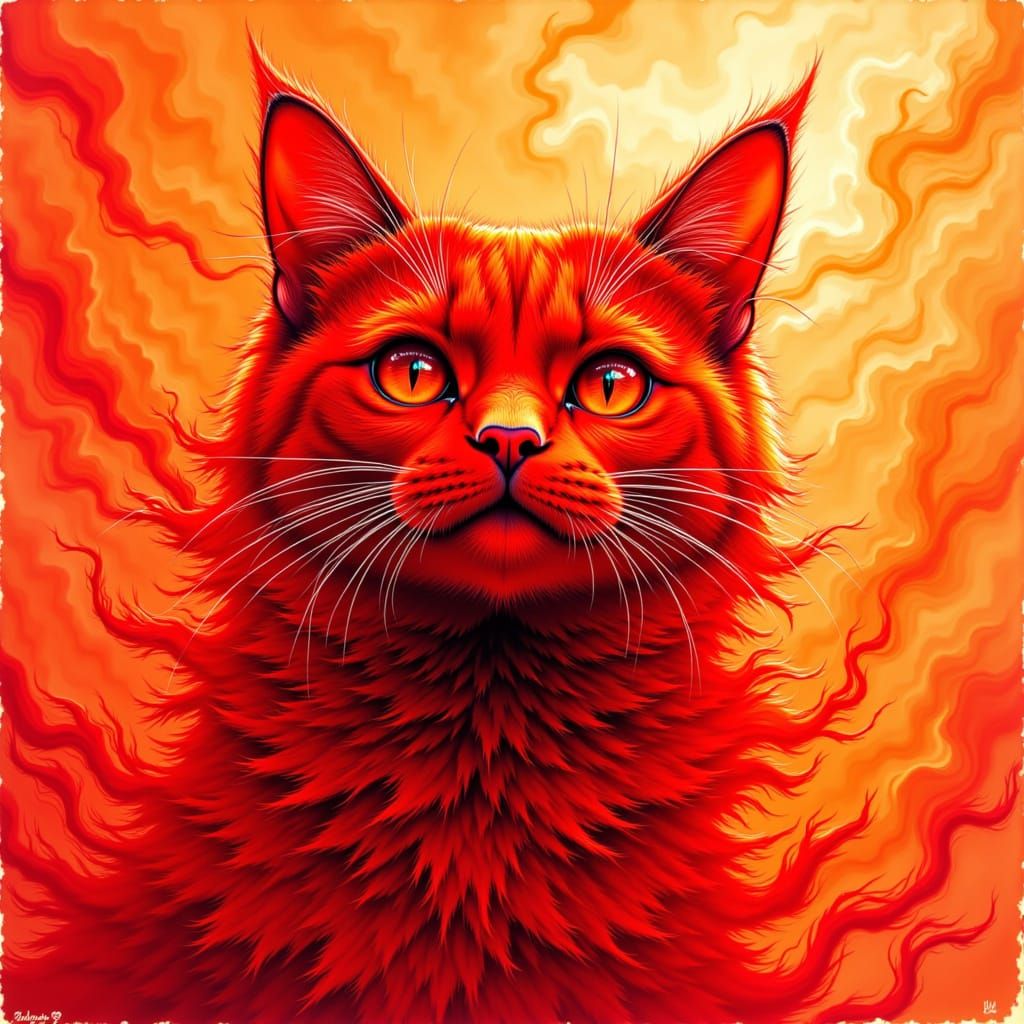 <lora:The Red Touch of Red:1.0> red cat