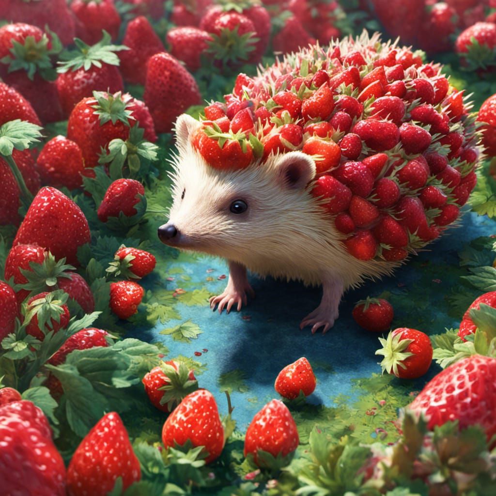 Strawberry Hedgehog  by @ShanLanar