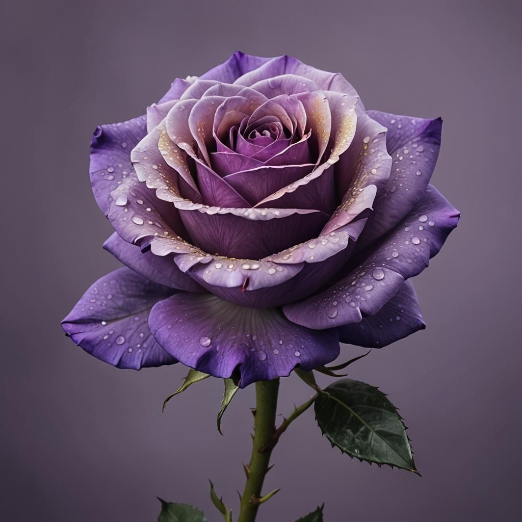 A bright purple colorful rose (changed the background via selective edit)