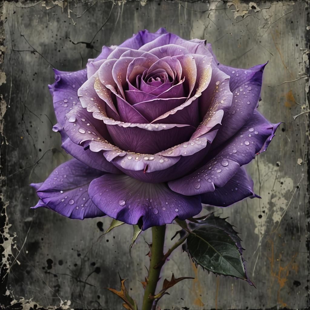 A bright purple colorful rose (changed the background via selective edit)  by @g r r c