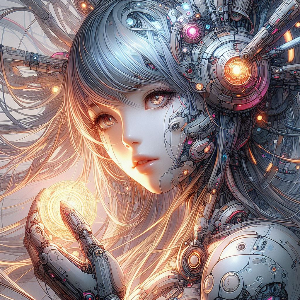 Humanoid-cybernetic girl