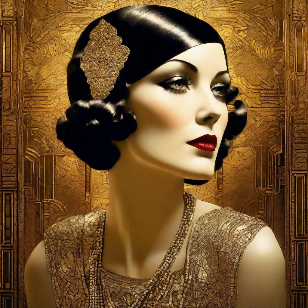 Adult thin Roaring Twenties flapper Art Deco by Catrin Welz-...