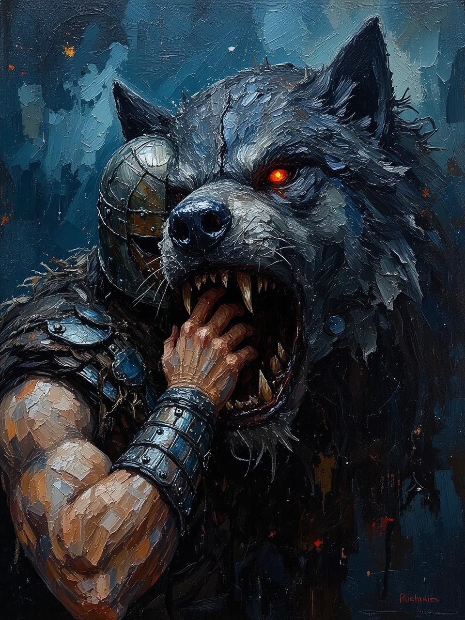 Tyr and Fenrir
