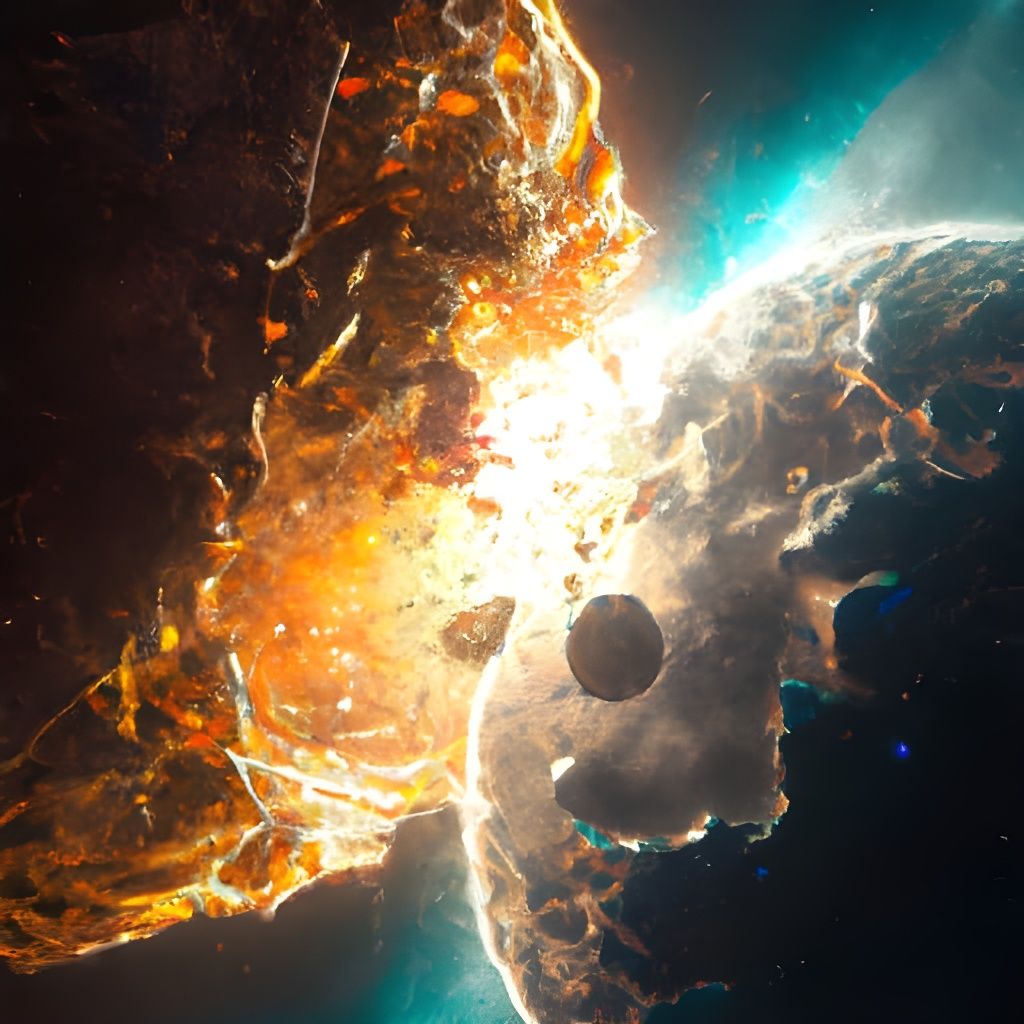 Planetary Collision  by @Queren