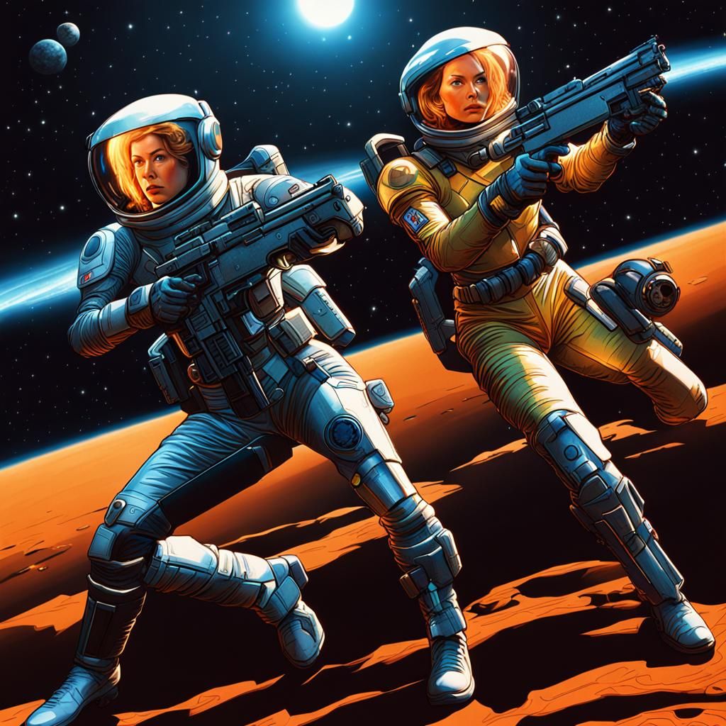 Futuristic Outlaws: Space Gunslingers in Digital Art