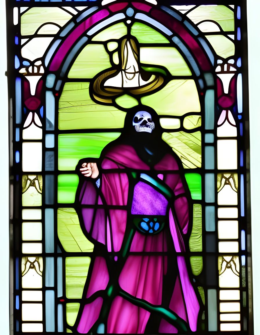 Stained glass window - Grim Reaper - AI Generated Artwork - NightCafe ...