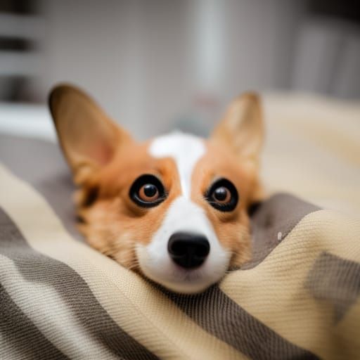 corgi under blanket - AI Generated Artwork - NightCafe Creator