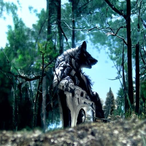 wolf out in the woods