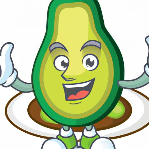 Cartoon shaped avocado smiling on a dish