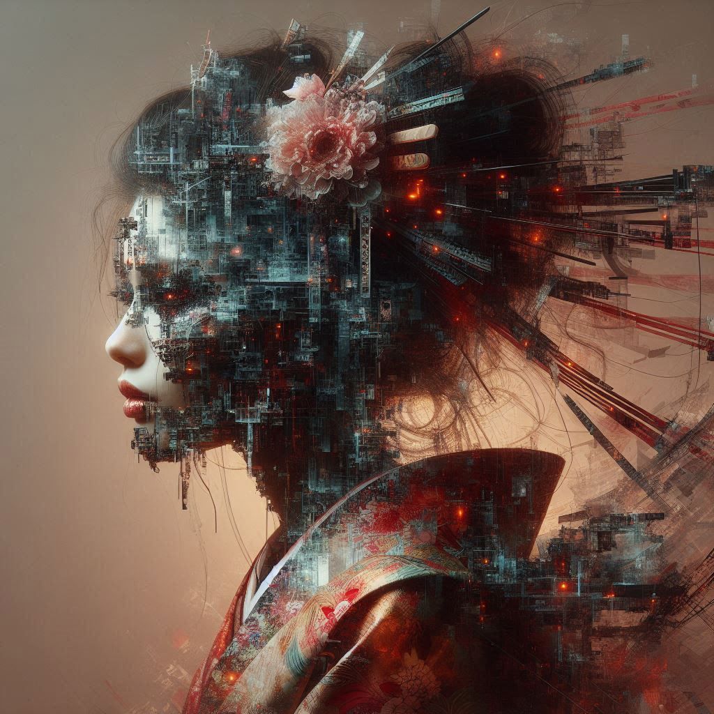 double exposure beautiful fantasy portrait landscape..