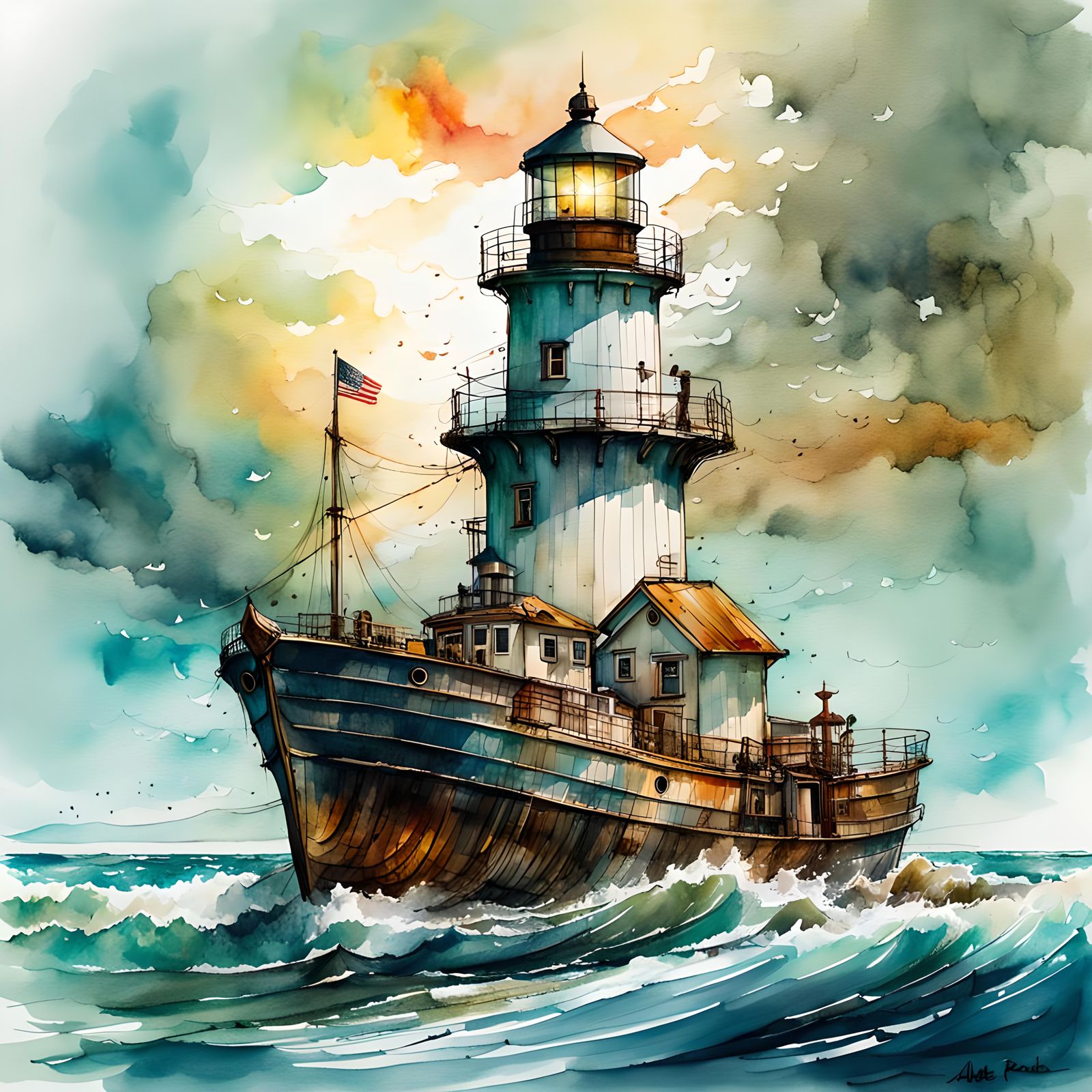 Mobile lighthouse  by @Laevos