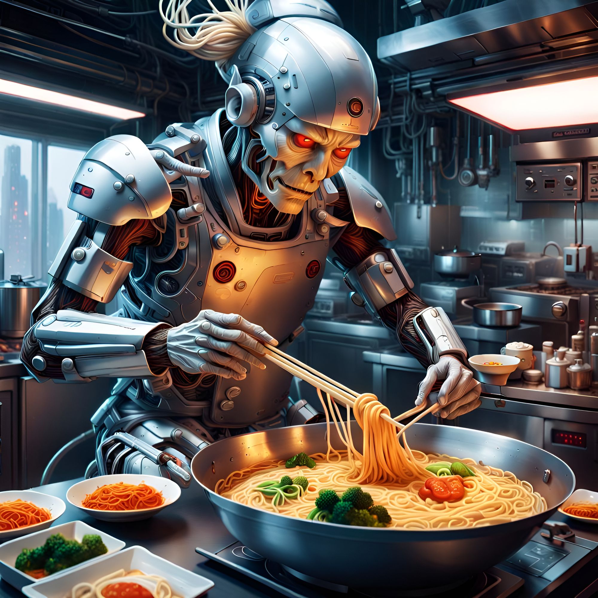 Robot Ramen Chef II - AI Generated Artwork - NightCafe Creator