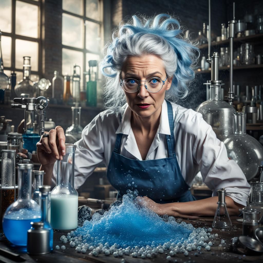 Mad Scientist woman   by @AvoDeciduous
