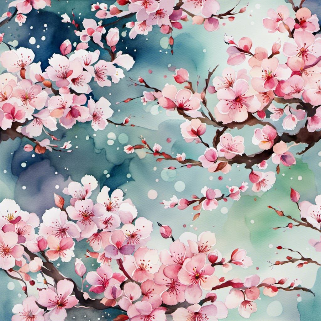 Blooming cherry blossom tree - AI Generated Artwork - NightCafe Creator