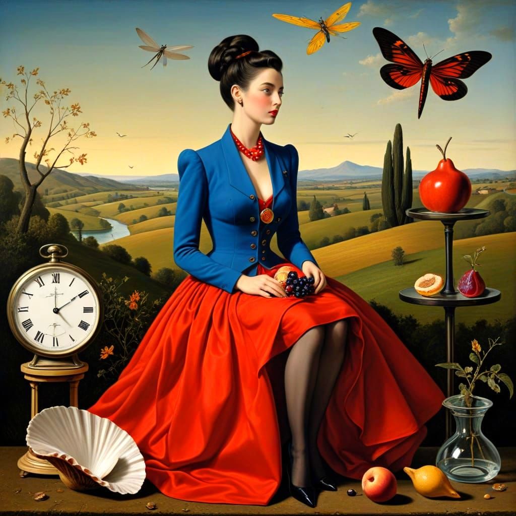 Surreal Still Life Landscape with Bizarre Objects