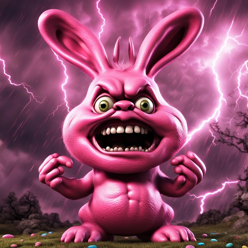 Deranged Easter Bunny / Pink Nightmare - AI Generated Artwork ...